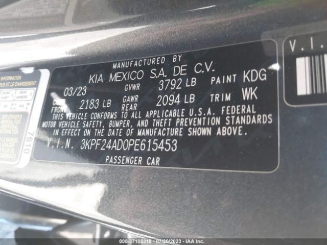 3KPF24AD0PE615453 KIA Forte Lxs