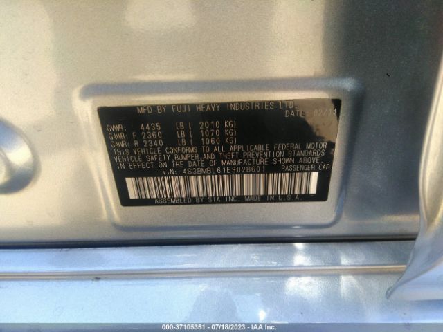 4S3BMBL61E3028601 Subaru Legacy 2.5i Limited