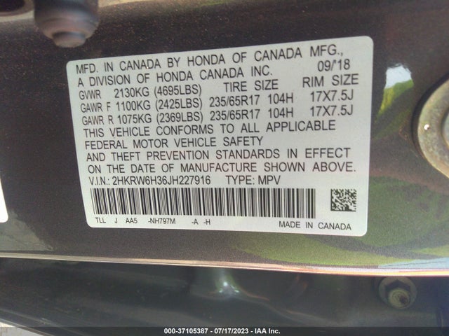 Honda CR-V LX 2018 2HKRW6H36JH227916 Image 9