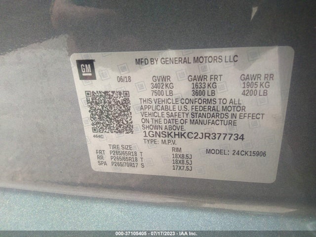 Chevrolet Suburban Lt 2018 1GNSKHKC2JR377734 Image 16