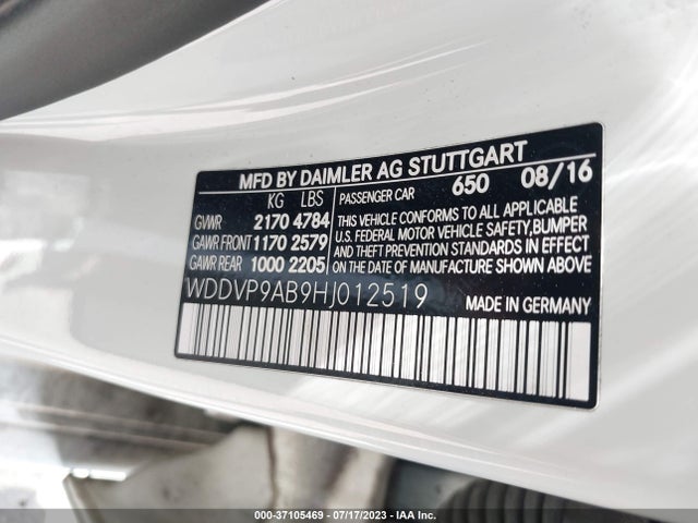 2017 Mercedes-Benz B-Class, VIN: WDDVP9AB9HJ012519