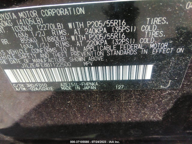 2011 SCION XB VIN: JTLZE4FE8B1122500