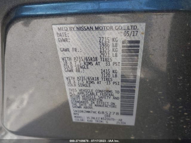 5N1DR2MM7HC685278 Nissan Pathfinder Sv
