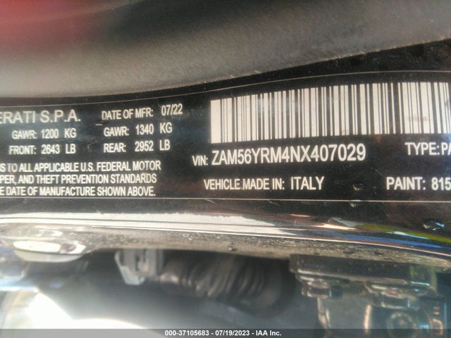 ZAM56YRM4NX407029 Maserati Quattroporte Modena Q4