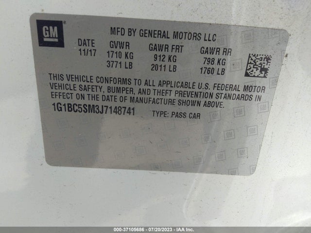 1G1BC5SM3J7148741 Chevrolet CRUZE LS