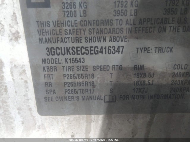 Chevrolet Silverado 1500 Ltz 2014 3GCUKSEC5EG416347 Image 9
