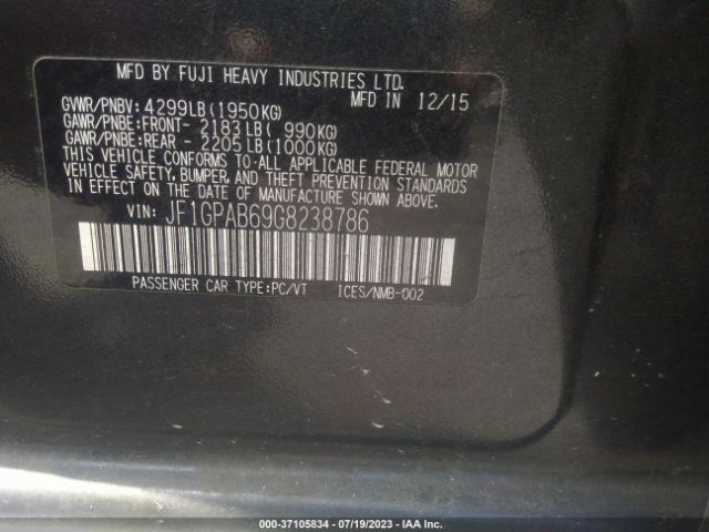 JF1GPAB69G8238786 Subaru Impreza Wagon 2.0i Premium