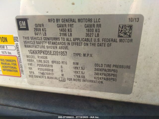 1GKKRPKD5EJ201857 GMC ACADIA SLE