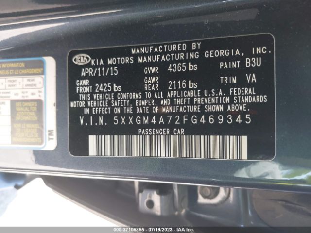 5XXGM4A72FG469345 KIA Optima Lx