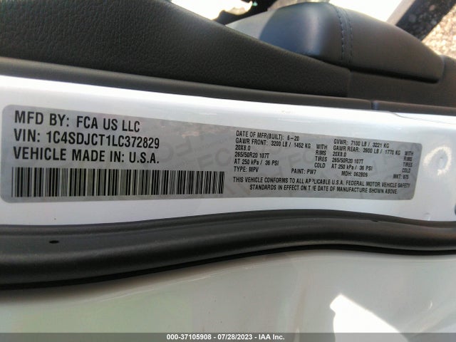 Dodge Durango R/t 2020 1C4SDJCT1LC372829 Image 9