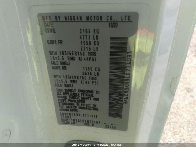 3N6CM0KN8LK711031 Nissan Nv200 Compact Cargo S