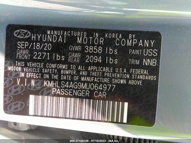 Hyundai ELANTRA SEL 2021 KMHLS4AG9MU064977 Image 15