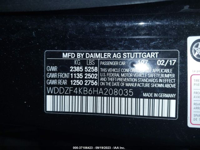 WDDZF4KB6HA208035 Mercedes-Benz E-class E 300