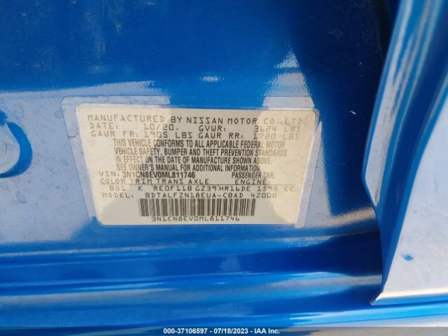 3N1CN8EV0ML811746 Nissan VERSA SV