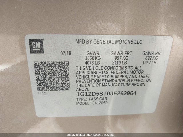 Chevrolet MALIBU LT 2018 1G1ZD5ST0JF262964 Image 9