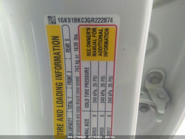 1GKS1BKC3GR222874 GMC YUKON SLT