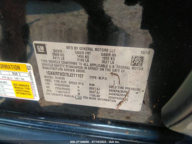 1GKKRTKD7EJ211167 GMC Acadia Denali