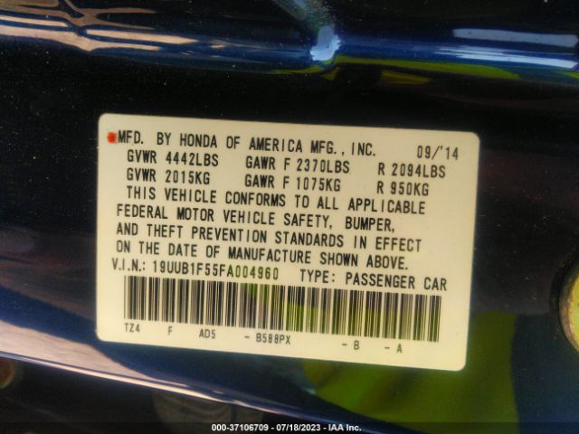 19UUB1F55FA004960 Acura TLX TECH