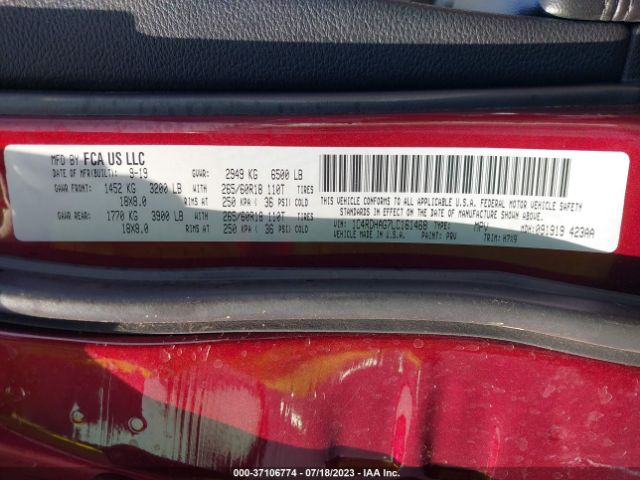 1C4RDHAG7LC161468 Dodge Durango Sxt Rwd