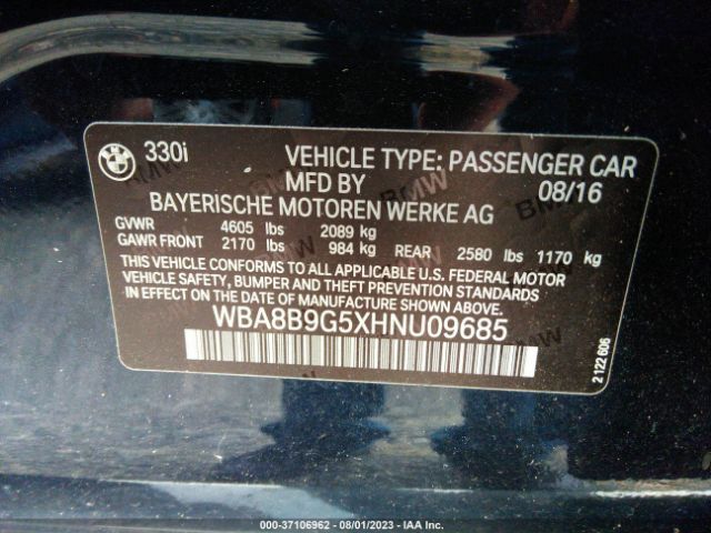 WBA8B9G5XHNU09685 BMW 3 Series 330i