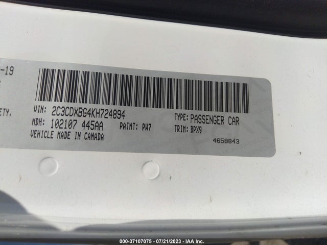 Dodge Charger Sxt Rwd 2019 2C3CDXBG4KH724894 Image 9