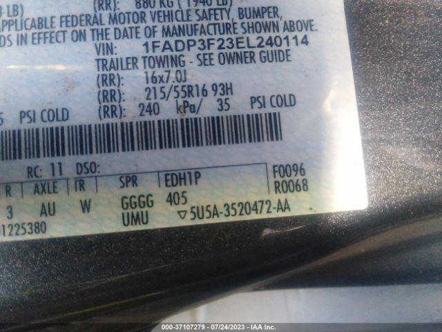 1FADP3F23EL240114 Ford FOCUS SE