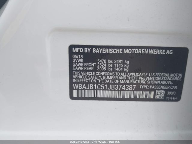 WBAJB1C51JB374387 BMW 530e Xdrive Iperformance