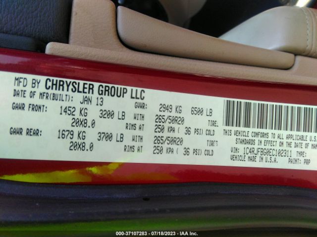 1C4RJFBG0EC102311 Jeep Grand Cherokee Limited