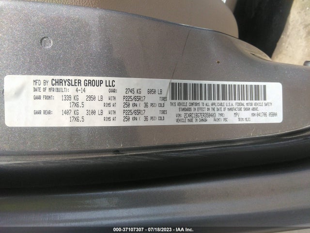 2C4RC1BG7ER358403 Chrysler Town & Country Touring