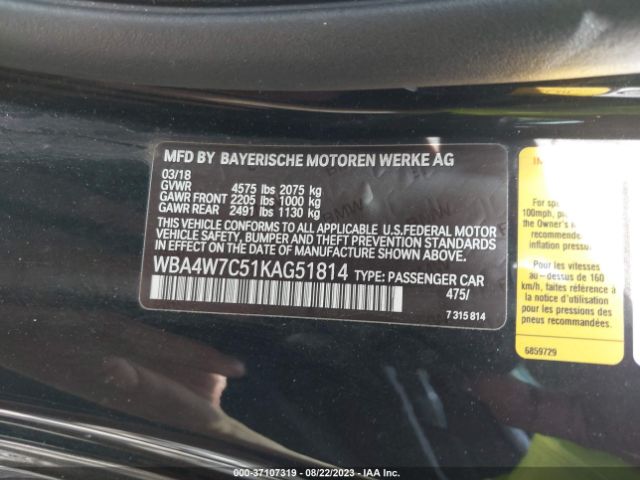 WBA4W7C51KAG51814 BMW 4 Series 440i