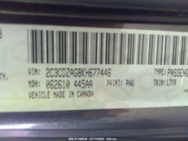 2C3CDZAG8KH677446 Dodge Challenger Sxt