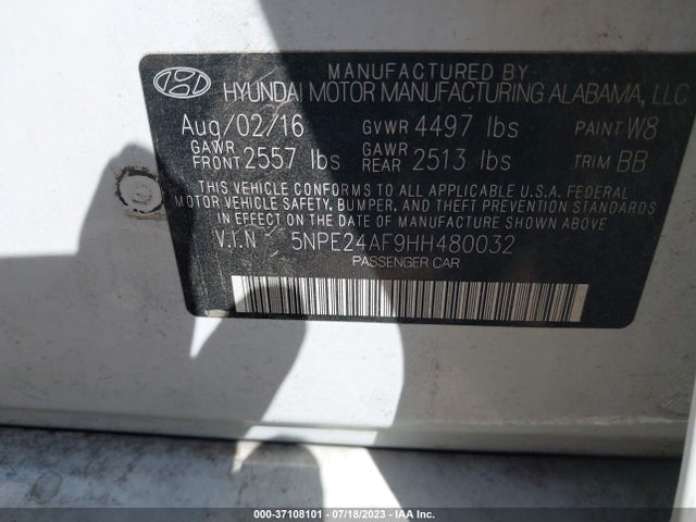 Hyundai SONATA SE 2017 5NPE24AF9HH480032 Image 9