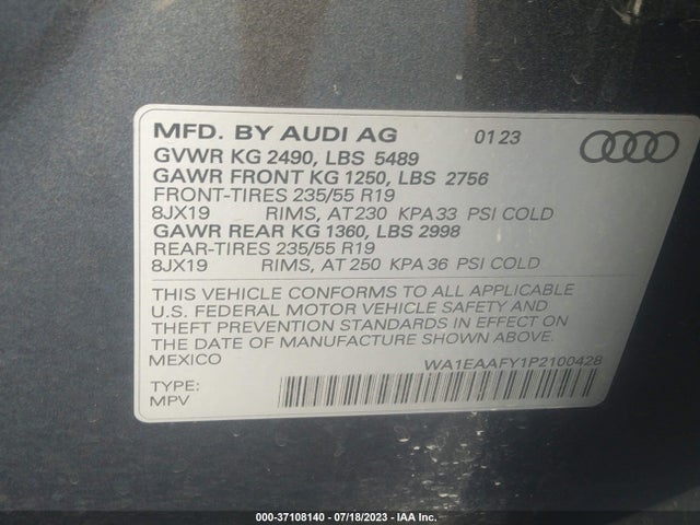 WA1EAAFY1P2100428 Audi Q5 S Line Premium Plus