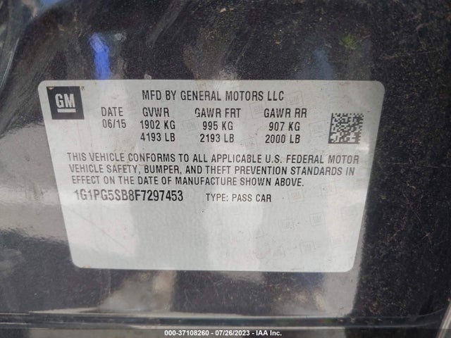 Chevrolet CRUZE LTZ 2015 1G1PG5SB8F7297453 Image 10