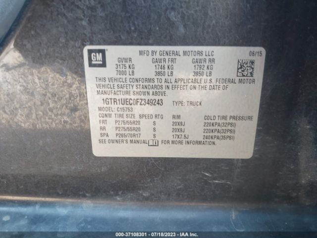 1GTR1UEC0FZ349243 GMC Sierra 1500 Sle