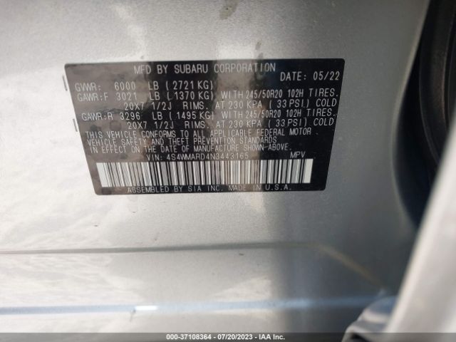 4S4WMARD4N3443165 Subaru Ascent Touring