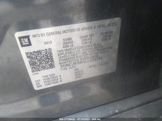 Chevrolet TRAX LS 2020 3GNCJKSB1LL135734 Image 9