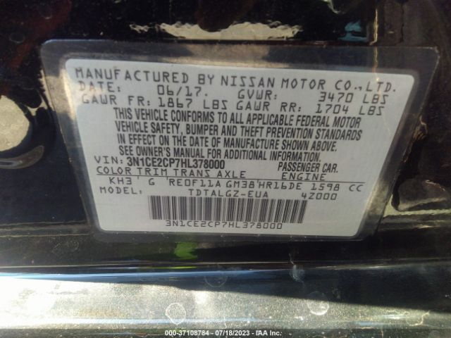 3N1CE2CP7HL378000 Nissan Versa Note Sr