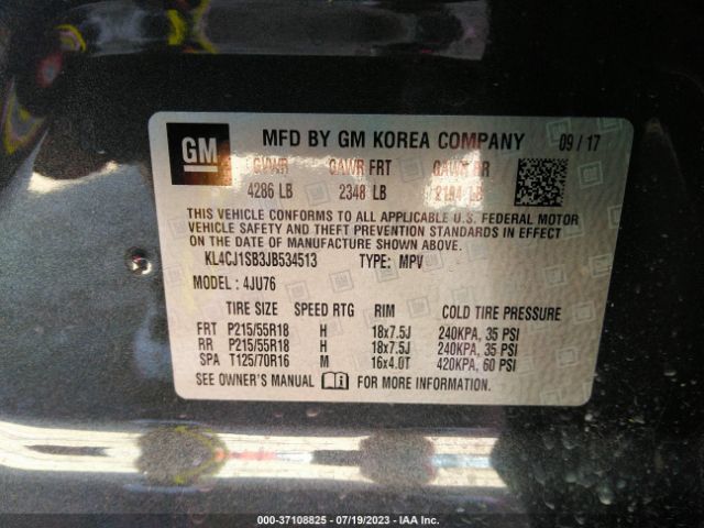 KL4CJ1SB3JB534513 Buick Encore Sport Touring
