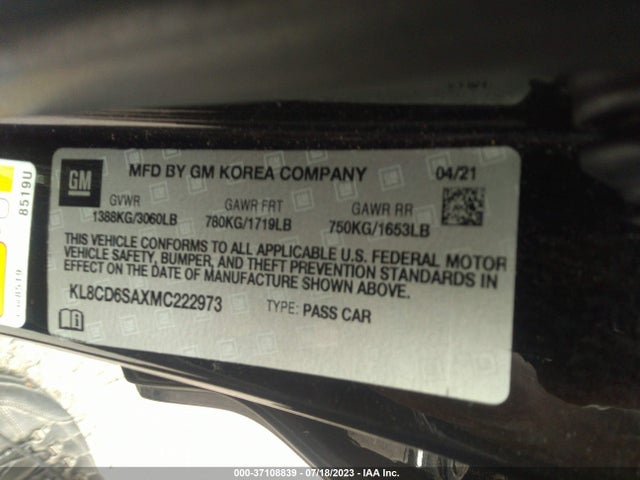 Chevrolet SPARK 1LT 2021 KL8CD6SAXMC222973 Image 9