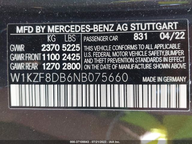 W1KZF8DB6NB075660 Mercedes-Benz E-class E 350