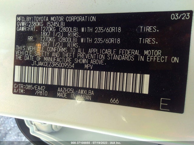 JTJAKCEZ3R5009554 Lexus Nx Nx 350h