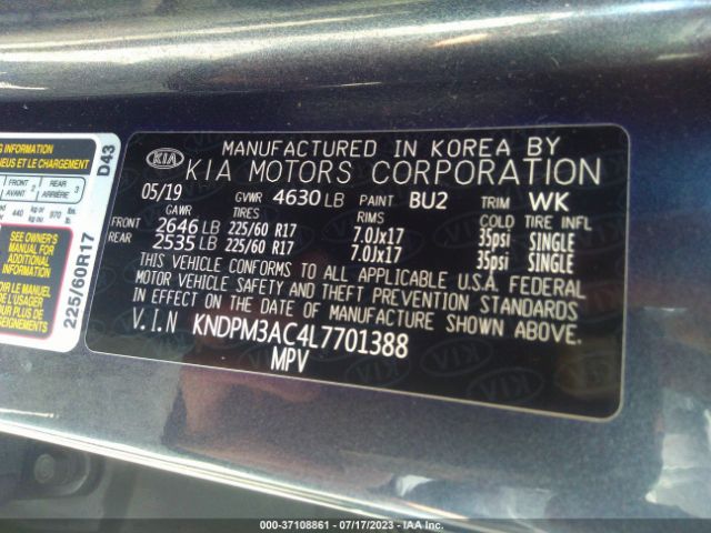 KNDPM3AC4L7701388 KIA Sportage Lx