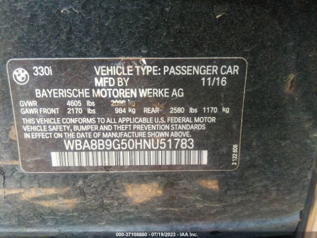 WBA8B9G50HNU51783 BMW 3 Series 330i