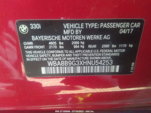 WBA8B9G3XHNU54253 BMW 3 Series 330i