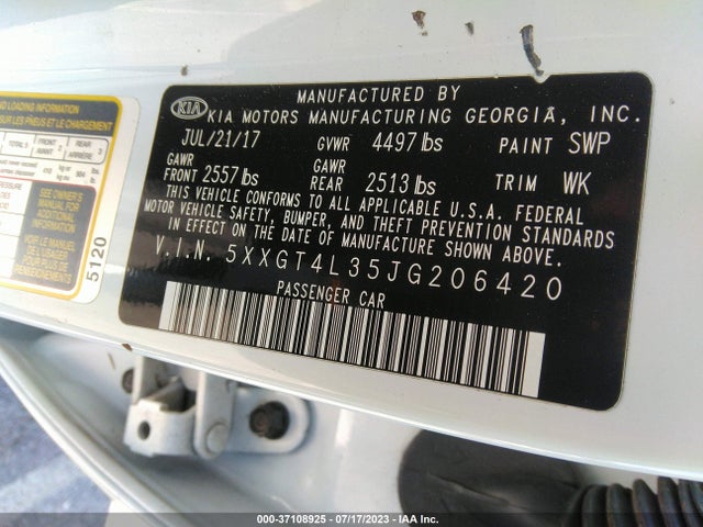 KIA Optima Lx 2018 5XXGT4L35JG206420 Image 9