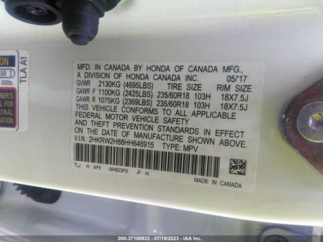 2HKRW2H88HH646915 Honda Cr-v Ex-l/ex-l Navi