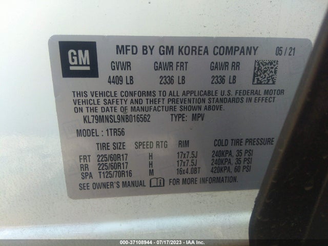 Chevrolet Trailblazer Ls 2022 KL79MNSL9NB016562 Image 9