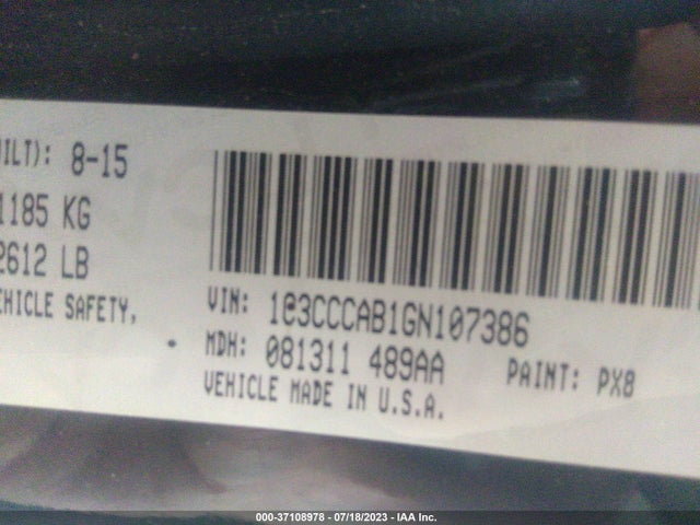 1C3CCCAB1GN107386 Chrysler 200 Limited