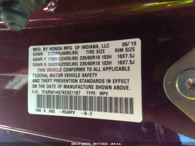 Honda CR-V EX 2019 7FARW1H57KE021187 Image 9